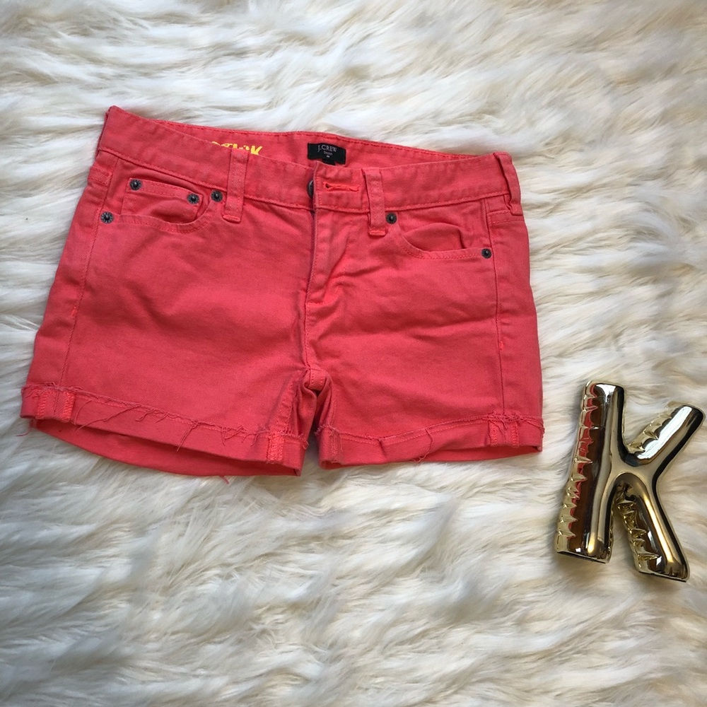 J.Crew Matchstick shorts bright salmon pink size2.